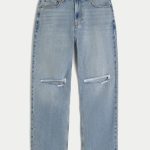 Leopard Print Baggy Painter Jeans - medium