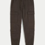 Relaxed Cargo Joggers - dark brown