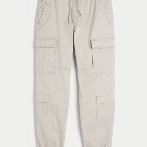 Relaxed Cargo Joggers - cream