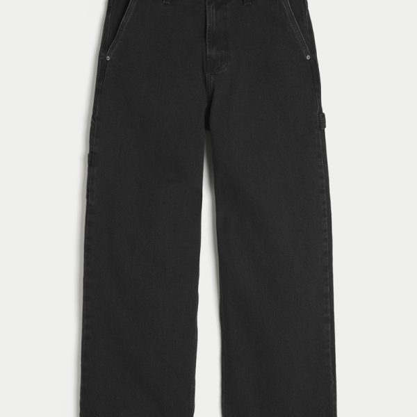 Medium Wash Super Baggy Jeans - washed black
