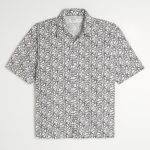 Boxy Tropical Pattern Linen-Blend Shirt - black floral