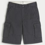 At-the-Knee Baggy Cargo Shorts - faded black