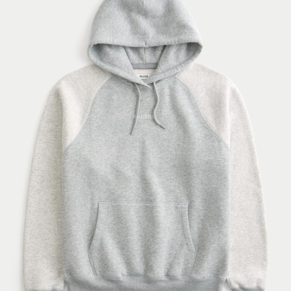 Boxy Logo Hoodie - heather gray