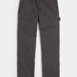 Straight Pull-On Pants - dark grey