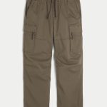 Baggy Cargo Pull-On Pants - brown