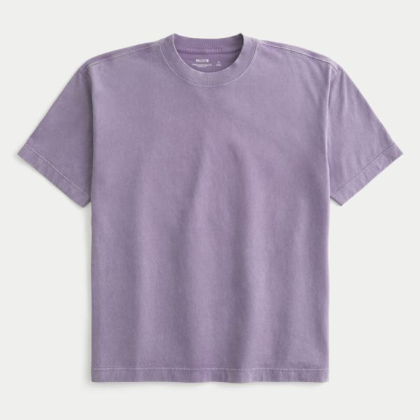 Heavyweight Boxy Crew T-Shirt - washed purple