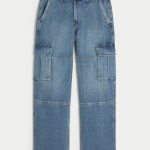 Dark Wash Baggy Painter Jeans - medium wash