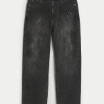 Dark Wash Baggy Painter Jeans - washed black
