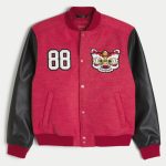Lunar New Year Graphic Bomber Jacket - red and black