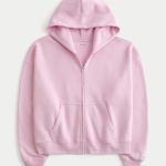 Oversized Zip-Up Hoodie - rose quartz