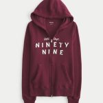 Slim Athletic Dept Graphic Zip-Up Hoodie - mulberry