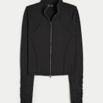 Gilly Hicks Active Recharge Bow Double Zip Jacket - black