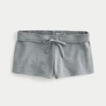 Side Stripe Fleece Mini Shorts - heather gray