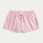 Oxford Cotton Tie Shorts - pink plaid