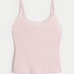 Gilly Hicks Waffle Lace Cami - light lilac stripe