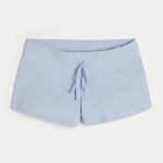 Gilly Hicks Cozy Waffle Mini Shorts - powder blue