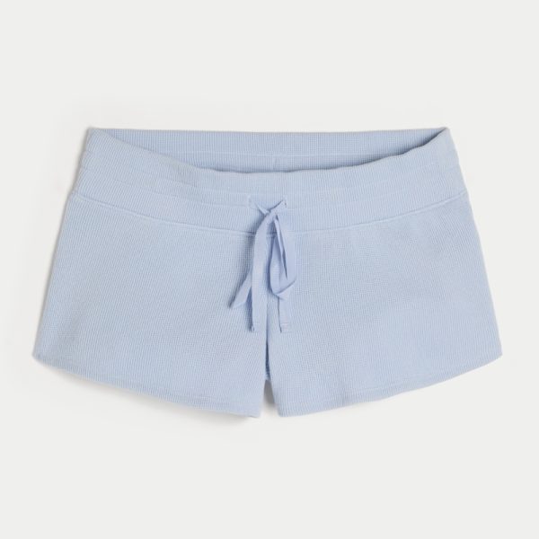Gilly Hicks Cozy Waffle Mini Shorts - powder blue