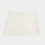 Crochet-Style Pull-On Cover Up Skirt - white