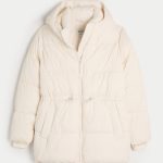 Fleece-Lined Puffer Jacket - cloud white