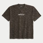 Boxy Heavyweight Leopard Print Dodge Hellcat Graphic Tee - dark brown print