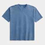 Boxy Heavyweight Washed Crew T-Shirt - washed light blue