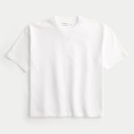 Boxy Heavyweight Crop Crew T-Shirt - white