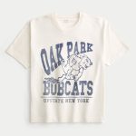 Boxy Heavyweight Fairview Basketball Graphic Tee - cream