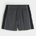 Mid-Thigh Baggy Soccer Shorts - dark gray