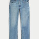 Medium Wash Straight Jeans - medium wash