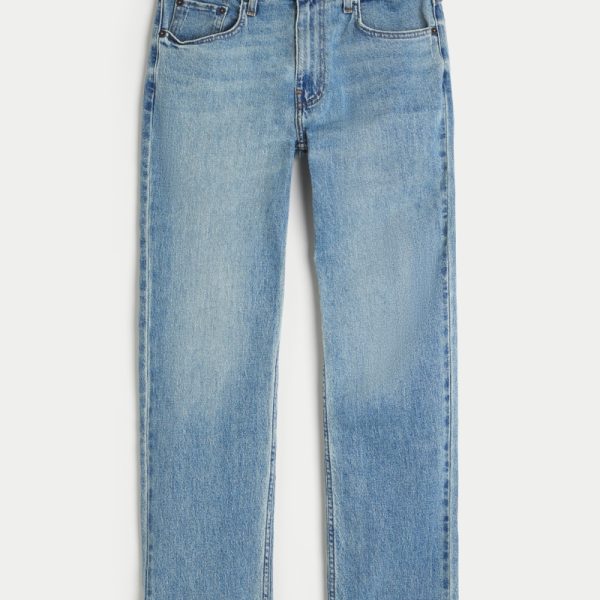 Medium Wash Straight Jeans - medium wash