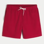 Mid-Thigh Volley Swim Trunks - crimson