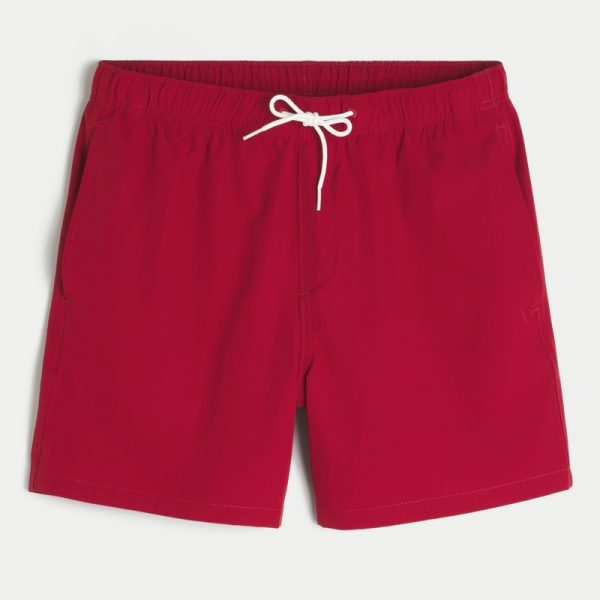 Mid-Thigh Volley Swim Trunks - crimson