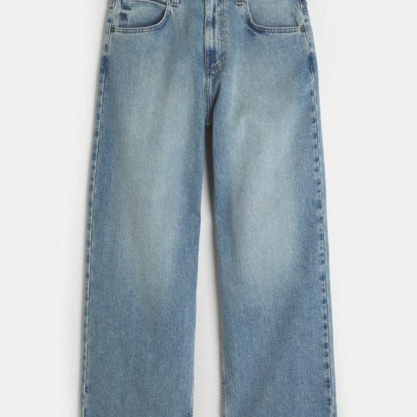 Dark Wash Dice Graphic Super Baggy Jeans - tinted medium
