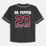Boxy Looney Tunes Graphic Baseball Jersey - faded black