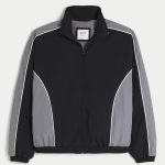 Zip-Up Windbreaker Jacket - black