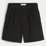 Above-the-Knee Baggy Bermuda Flex Waist Shorts - black