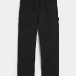 Straight Pull-On Pants - black