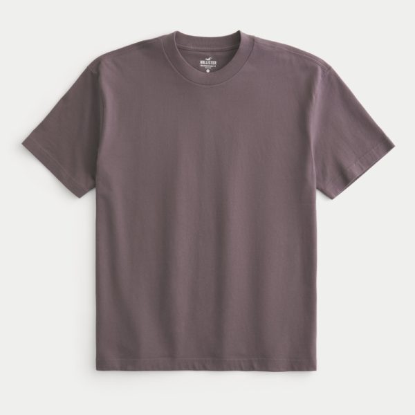 Heavyweight Boxy Crew T-Shirt - dark mauve