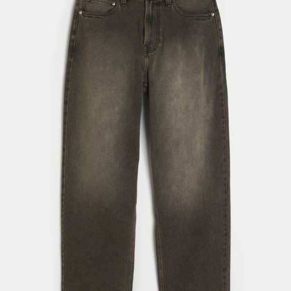 Light Wash Baggy Cargo Jeans - tinted washed black