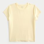 Soft Stretch Seamless Fabric Crew Baby Tee - butter yellow