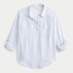 Easy Icon Popover Shirt - blue frost stripe