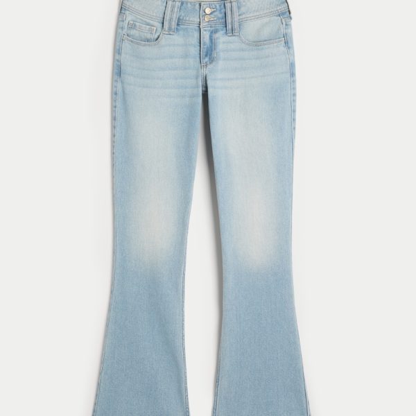 Low-Rise Dark Wash Boot Jeans - light