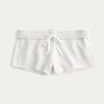 Side Stripe Fleece Mini Shorts - light heather gray