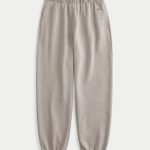 Hollister Feel Good Fleece Dad Joggers - light heather brown
