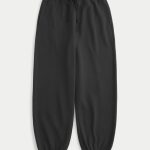 Baggy Fleece Joggers - black
