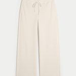 Gilly Hicks Waffle Lace Straight Pants - cloud white