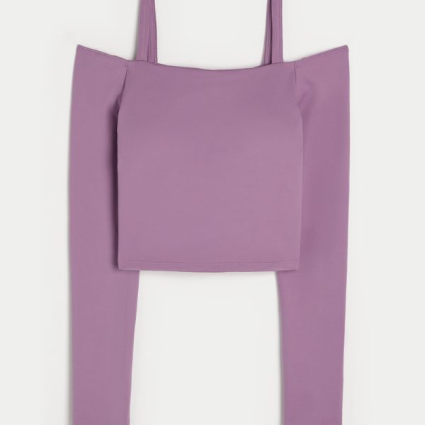 Gilly Hicks Active Recharge Off-the-Shoulder Top - dusty purple