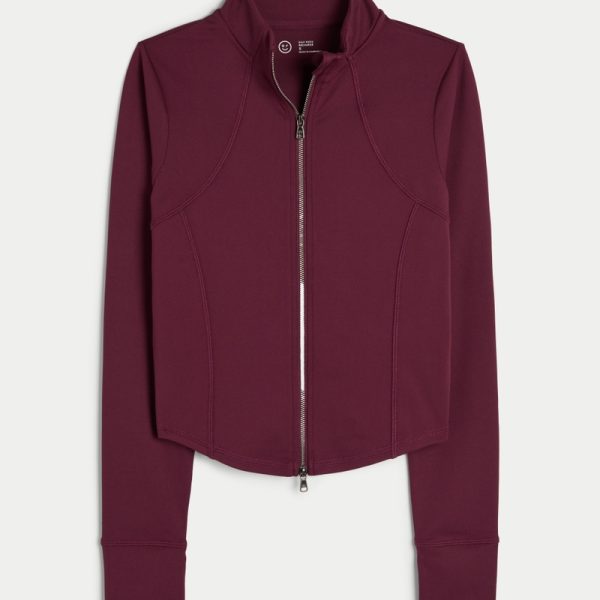 Gilly Hicks Active Recharge 2-Way Zip-Up Jacket - mulberry