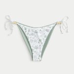 Reversible Side Tie Cheeky Bikini Bottom - eucalyptus green