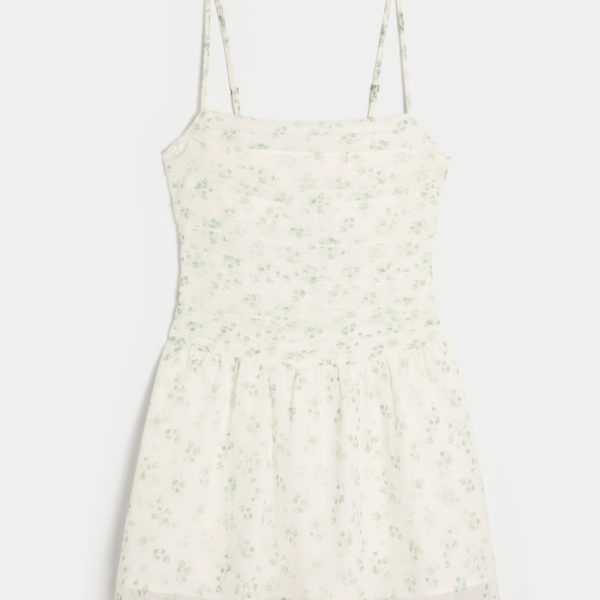Chiffon Skort Dress - white floral